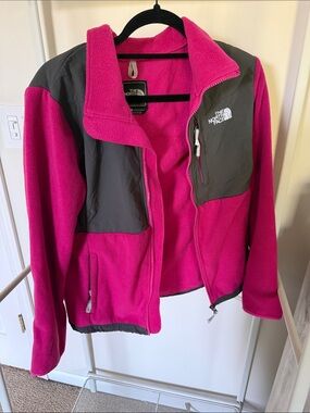 The North Face Women's Hot Pink and Gray Fleece Jacket